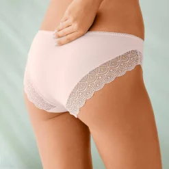 Culotte forme midi coton uni stretch et dentelle - lot de 3