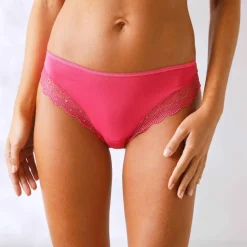Culotte forme midi coton uni stretch et dentelle - lot de 3