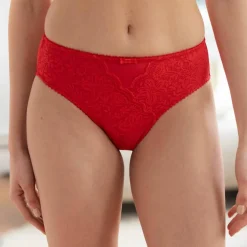 Culotte forme midi taille haute dentelle stretch et tulle Guspini - lot de 2