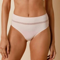 Culotte haute microfibre et tulle plumetis effet seconde peau Paia - lot de 2