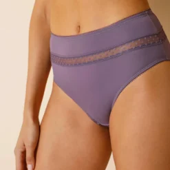 Culotte haute microfibre et tulle plumetis effet seconde peau Paia - lot de 2