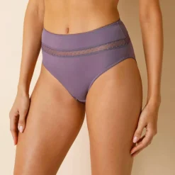 Culotte haute microfibre et tulle plumetis effet seconde peau Paia - lot de 2