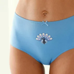 Culotte maxi coton stretch imprimé "paon" - lot de 4