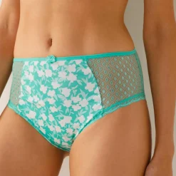 Culotte maxi dentelle coton uni et imprimé fleurs Tropea - lot de 4