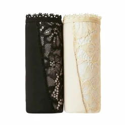 Culotte microfibre et dentelle stretch forme maxi taille haute - lot de 2