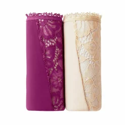 Culotte microfibre et dentelle stretch forme maxi taille haute - lot de 2