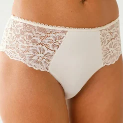 Culotte microfibre et dentelle stretch forme tanga taille haute - lot de 2