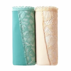 Culotte microfibre et dentelle stretch forme tanga taille haute - lot de 2