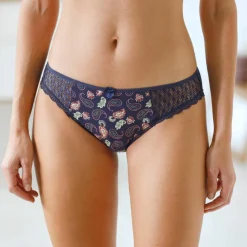 Culotte midi coton dentelle imprimé cachemire Coria - lot de 2