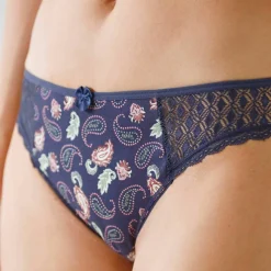 Culotte midi coton dentelle imprimé cachemire Coria - lot de 2