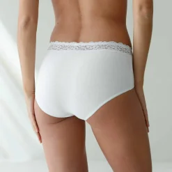 Culotte supermaxi coton stretch ceinture dentelle - lot de 2