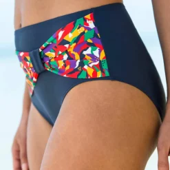 Culotte taille haute drapée imprimée, Toboki