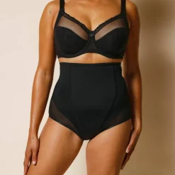 Culotte taille haute maille et tulle gainant
