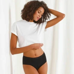 Culotte taille haute menstruelle en coton biologique (**) lavable - flux abondant