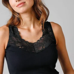Débardeur coton et dentelle - lot de 2