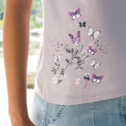 Débardeur imprimé papillon placé