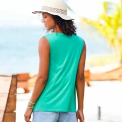 Débardeur macramé, coton-viscose