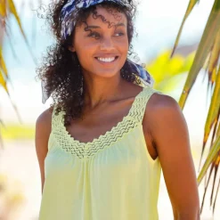 Débardeur macramé, coton-viscose