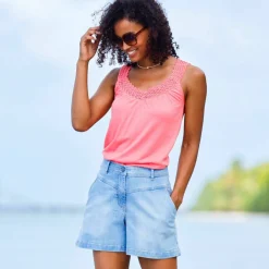 Débardeur macramé, coton-viscose
