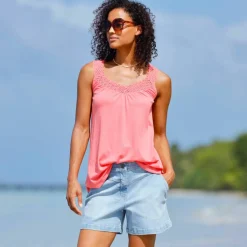 Débardeur macramé, coton-viscose