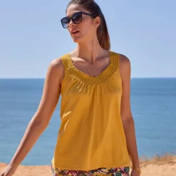 Débardeur macramé, coton-viscose