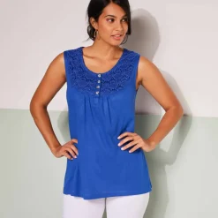 Débardeur à plastron macramé