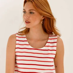 Débardeur rayé, maille jersey