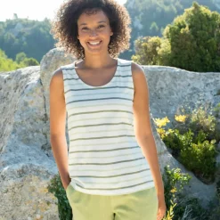 Débardeur rayé, maille jersey