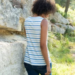 Débardeur rayé, maille jersey