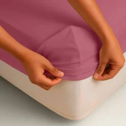 Drap-housse irrétrécissable uni coton