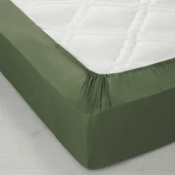 Drap-housse uni polyester-coton 57 fils/cm² - bonnet 32 cm
