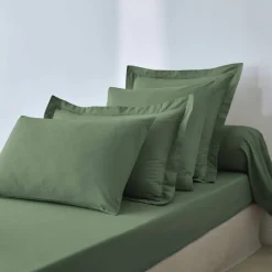 Drap-housse uni polyester-coton 57 fils/cm² - bonnet 32 cm