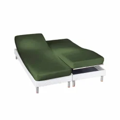 Drap-housse uni sommier articulé coton 57 fils/cm² - bonnet 26 cm