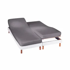 Drap-housse uni sommier articulé flanelle 160 g/m² - bonnet 26 cm