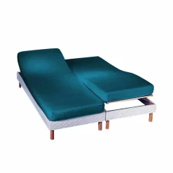 Drap-housse uni sommier articulé flanelle 160 g/m² - bonnet 26 cm