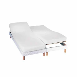 Drap-housse uni sommier articulé polyester-coton 57 fils/cm² - bonnet 26 cm