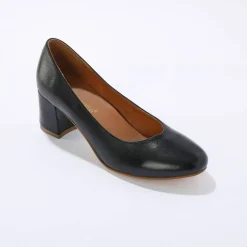 Escarpins bout arrondi cuir lisse