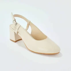 Escarpins slingback en cuir certifié LWG
