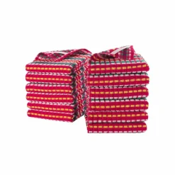Essuie-mains éponge petite taille fond rouge - lots