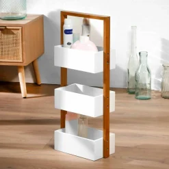 Etagère bambou 3 bacs de rangement