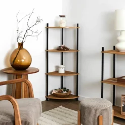 Etagère d'angle 4 niveaux en bois