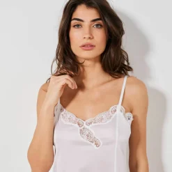 Fond de robe en satin antistatique