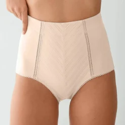 Gaine affinante maille satinée et tulle jacquard - maintien intense