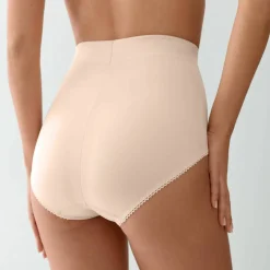Gaine affinante maille satinée et tulle jacquard - maintien intense