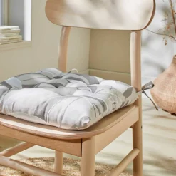 Galette de chaise carrée imprimée feuillage - lot de 2