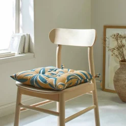Galette de chaise carrée imprimé feuillage - lot de 2