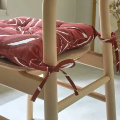 Galette de chaise carrée imprimé feuillage - lot de 2