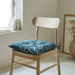 Galette de chaise carrée imprimé feuillage - lot de 2