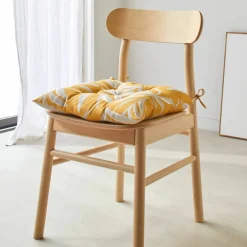 Galette de chaise carrée imprimé feuillage - lot de 2