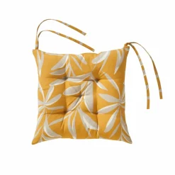 Galette de chaise carrée imprimé feuillage - lot de 2